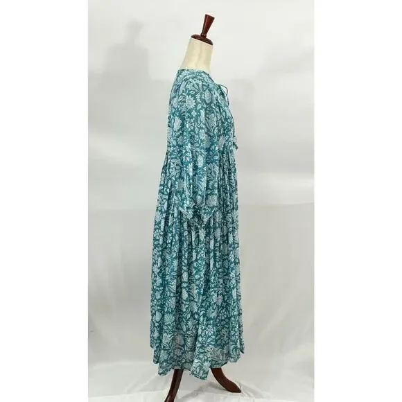 DAUGHTERS OF INDIA Sz M Medium Kyra Midi Dress Ocean Blue - Picture 6 of 14